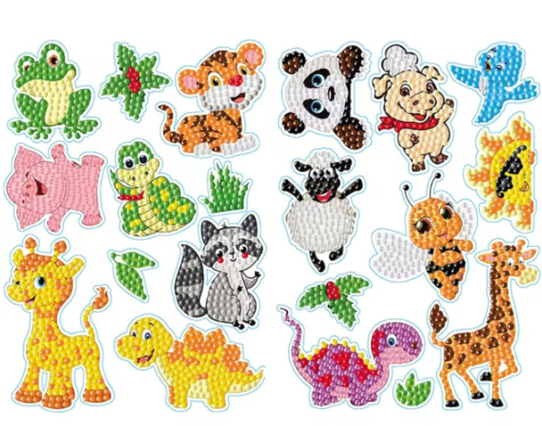 Diamond Painting 2 Stück Aufkleber Tiere